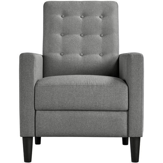 - Yaheetech Grey Modern Recliner Chair Adjustable Reclining Armchair Upholstered Sofa Couch.