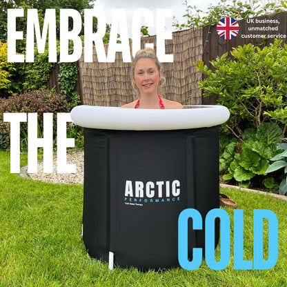 Arctic Performance® Ice Bath Tub for Recovery - XL Cold Water Therapy Tub for Athletes and Cold Plunge - 5 Layers Portable Outdoor Ice Bath Plunge Pool - Black 360L