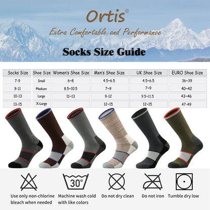 - Ortis Men's Merino Wool | Moisture Wicking Light Weight Breathable | Hiking Socks | 4 pack -