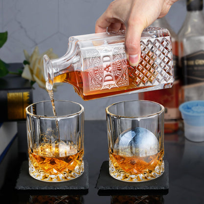 - LIGHTEN LIFE Whiskey Decanter with Glasses Set -