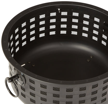Amazon Basics Steel Round Lattice Fire Pit, 60 cm (23.5 Inches)