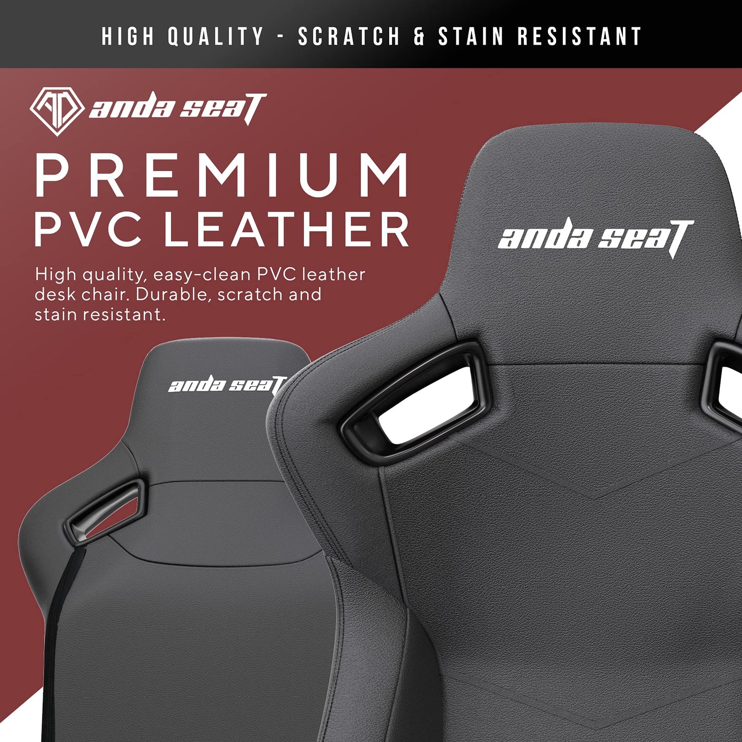 Anda Seat Kaiser 2 XL Gaming Chair - Ergonomic Reclining Video Game Chairs, PVC Leather Computer Home Office Chair, Heavy Duty Neck & Back Lumbar Support - Black Folding Recliner Seat for Adults