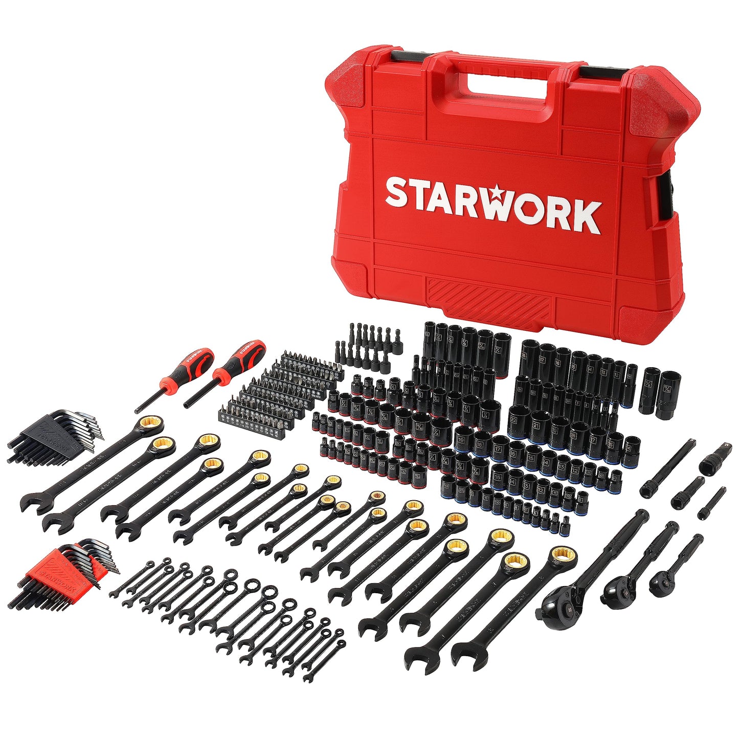- STARWORK True Mechanic™ | 303-Piece Mechanics Tool Set | 120T Ratcheting Wrench -