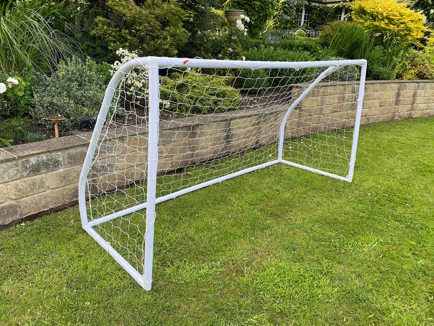 Charles Bentley Kids Junior 8ftx4ft Plastic Portable White Football Goal Inc. Net