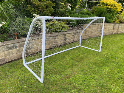 Charles Bentley Kids Junior 8ftx4ft Plastic Portable White Football Goal Inc. Net