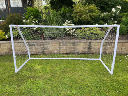 Charles Bentley Kids Junior 8ftx4ft Plastic Portable White Football Goal Inc. Net