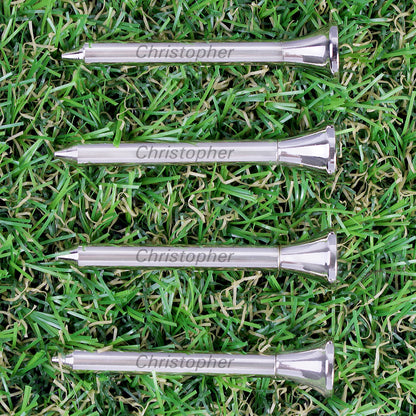 Custom Personalised Pack of 4 Golf Tees. Laser Engraved Great for Golfers.