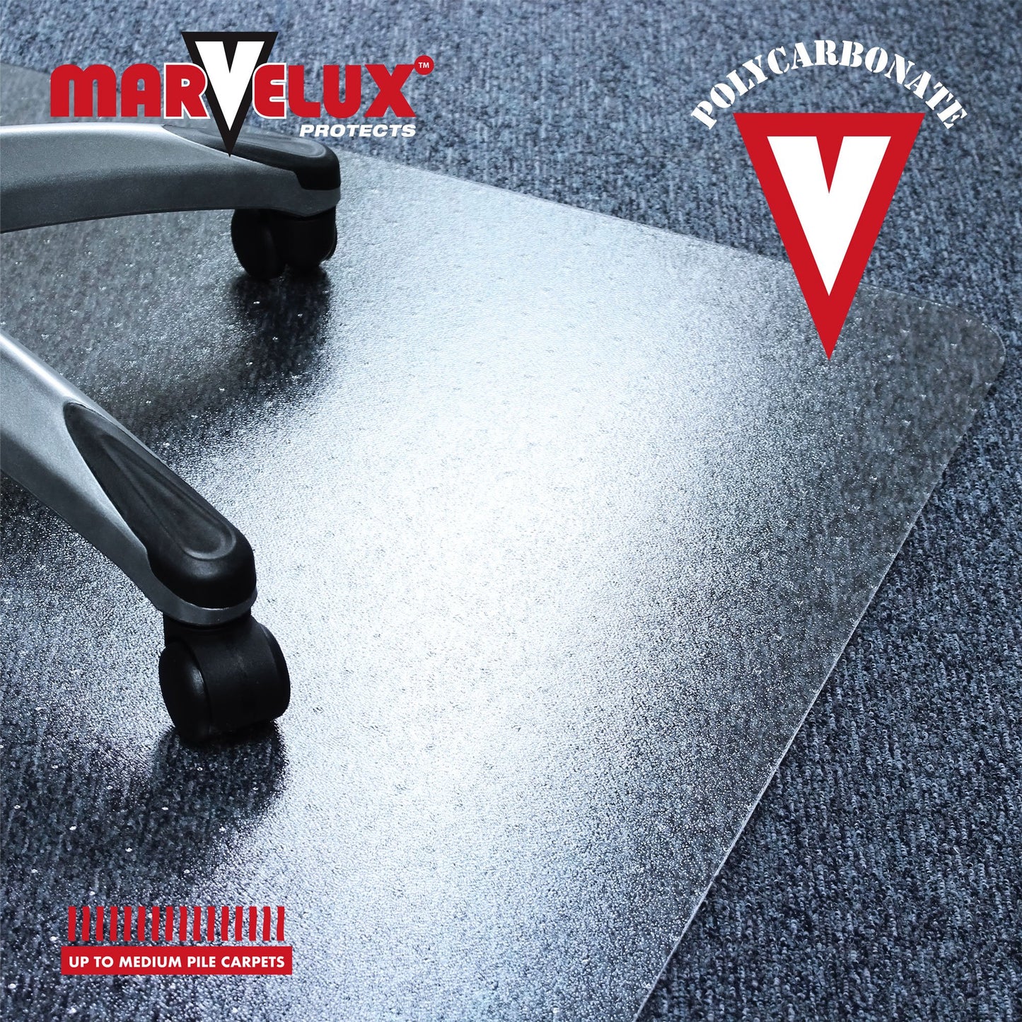 - Marvelux 90 x 120cm | (36" x 47") | Heavy Duty Premium Polycarbonate Rectangular Office Chair Mat -