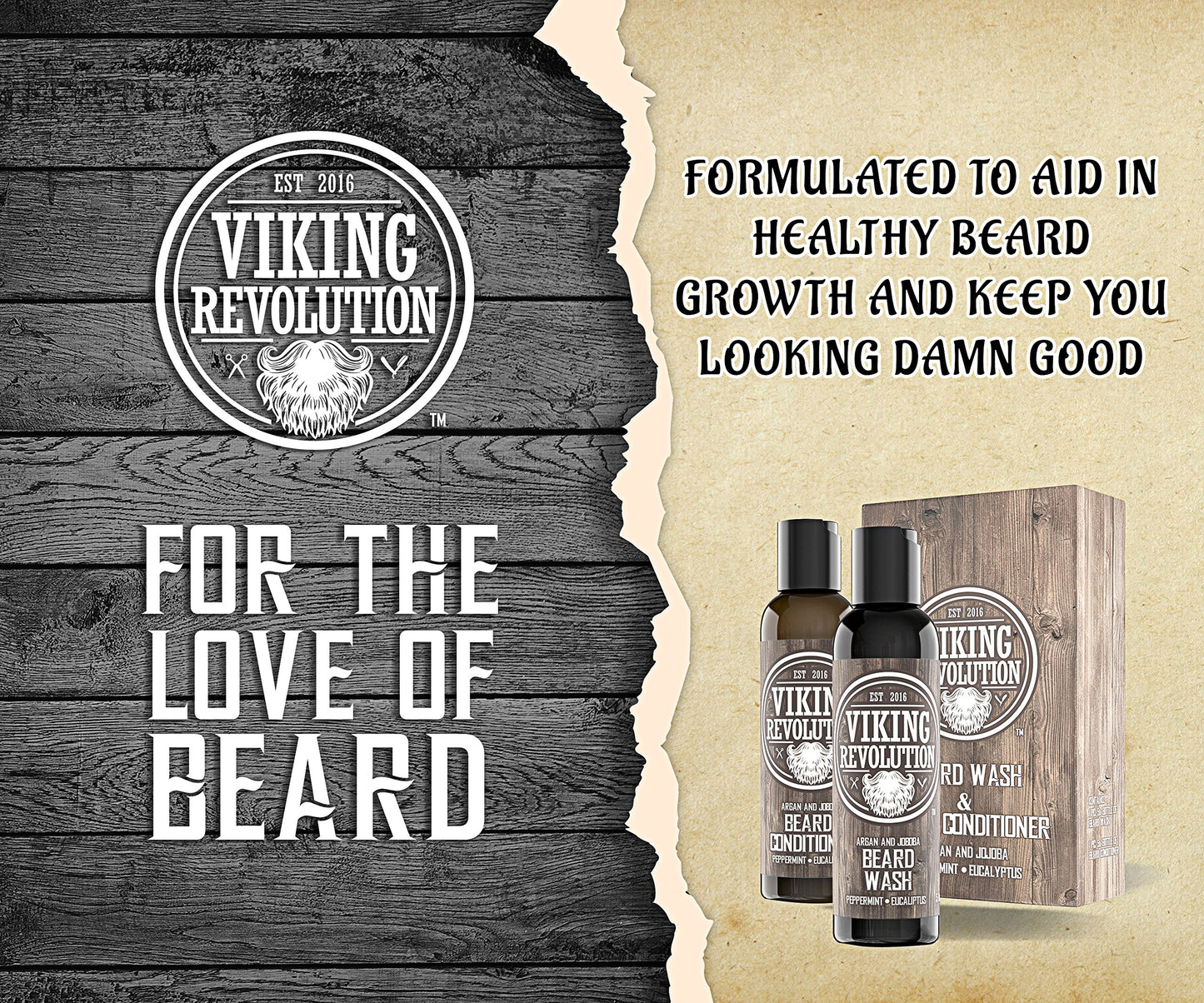- Viking Revolution - Beard Shampoo And Conditioner - Natural Beard Wash & Beard Conditioner -