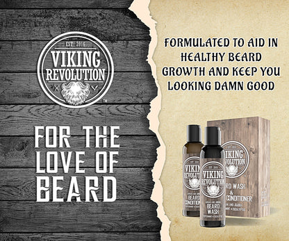 - Viking Revolution - Beard Shampoo And Conditioner - Natural Beard Wash & Beard Conditioner -