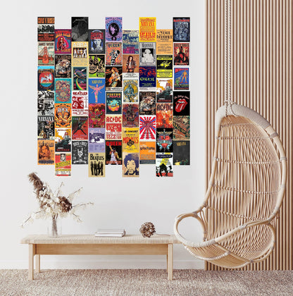 - EDUS 54PCS Vintage Rock Wall Collage Kit | Nirvana/Band Posters | Retro Music Concert Album -