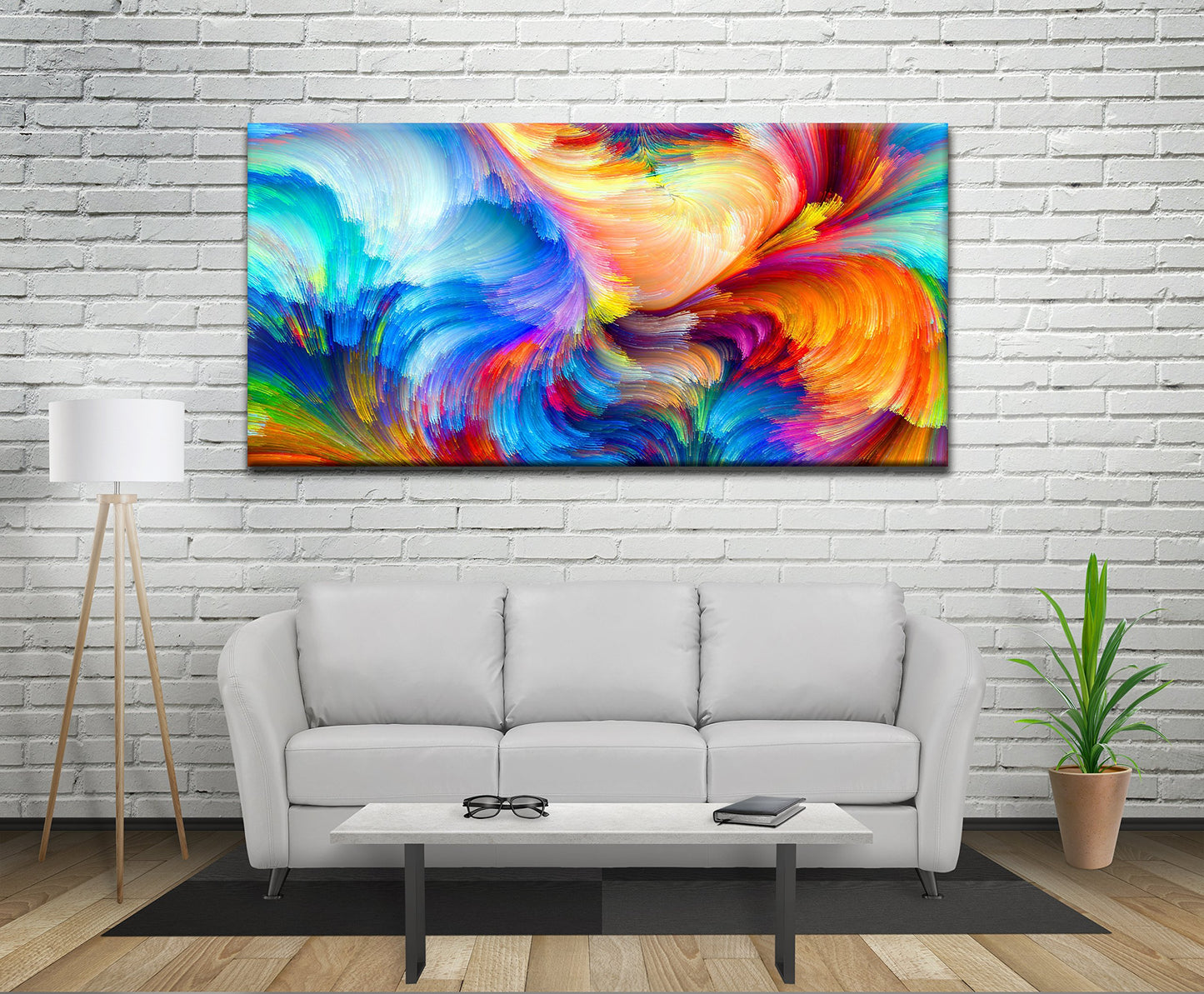- Paint Splash Panoramic Canvas | Wall Art Print Framed | 55 inch x 24 inch -