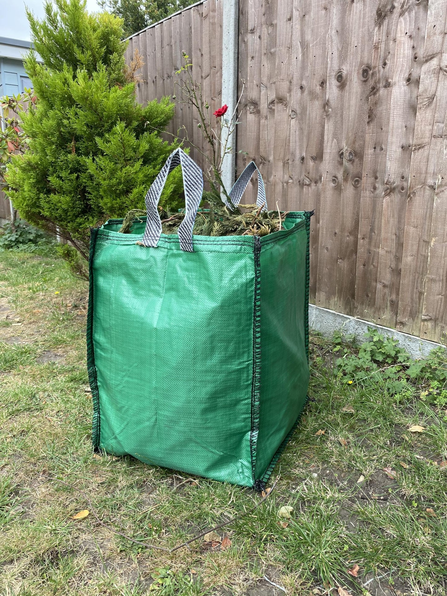 3 x Garden Waste Bags - 120 Litre - Heavy Duty Garden Green Waste Sacks - Industrial Fabric and Handles (3)