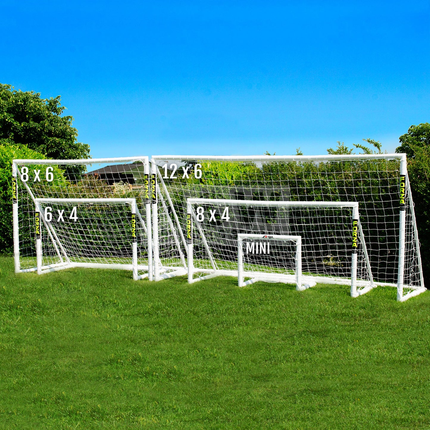 - FORZA 8ft x 4ft Kids Football Goal | Kick Off the Fun! | Durable All Weather uPVC Football Goals [Optional Target Sheet, Garden Football & Carry Bag Included] (Goal Only) -