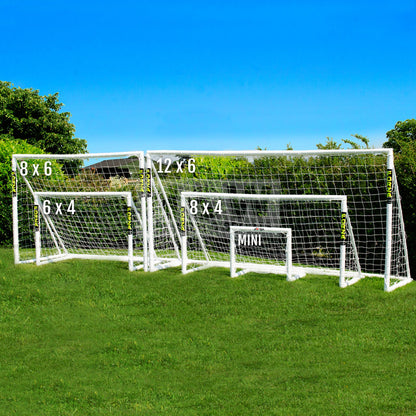- FORZA 8ft x 4ft Kids Football Goal | Kick Off the Fun! | Durable All Weather uPVC Football Goals [Optional Target Sheet, Garden Football & Carry Bag Included] (Goal Only) -
