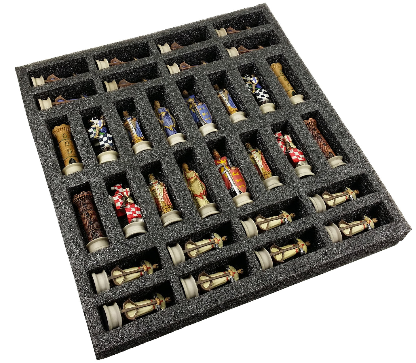 - HPL Medieval Times Crusades King Richard Christian Knights Chess Set | 17" Maltese Board -