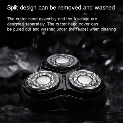 Original Xiaomi ENCHEN Water Proof Triple Rotary Double Ring Blade Shaving Head Electric Rechargeable Shaver For Men(Black)