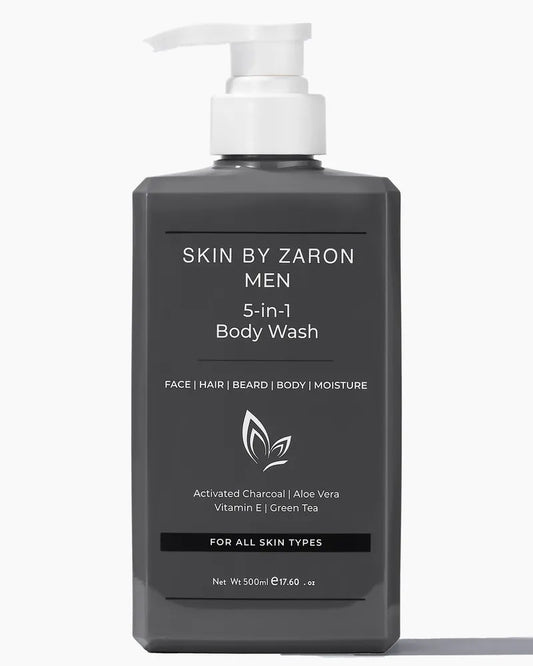 Skin by Zaron Men 5-in-1 Body Wash | Activated Charcoal | Aloe Vera | Vitamin E