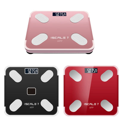 ISCRLE7 Smart Weight Scale Bluetooth Body Fat Measuring Instrument Light Energy Charging(Bright Black)