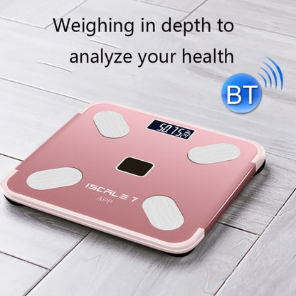ISCRLE7 Smart Weight Scale Bluetooth Body Fat Measuring Instrument Light Energy Charging(Bright Black)