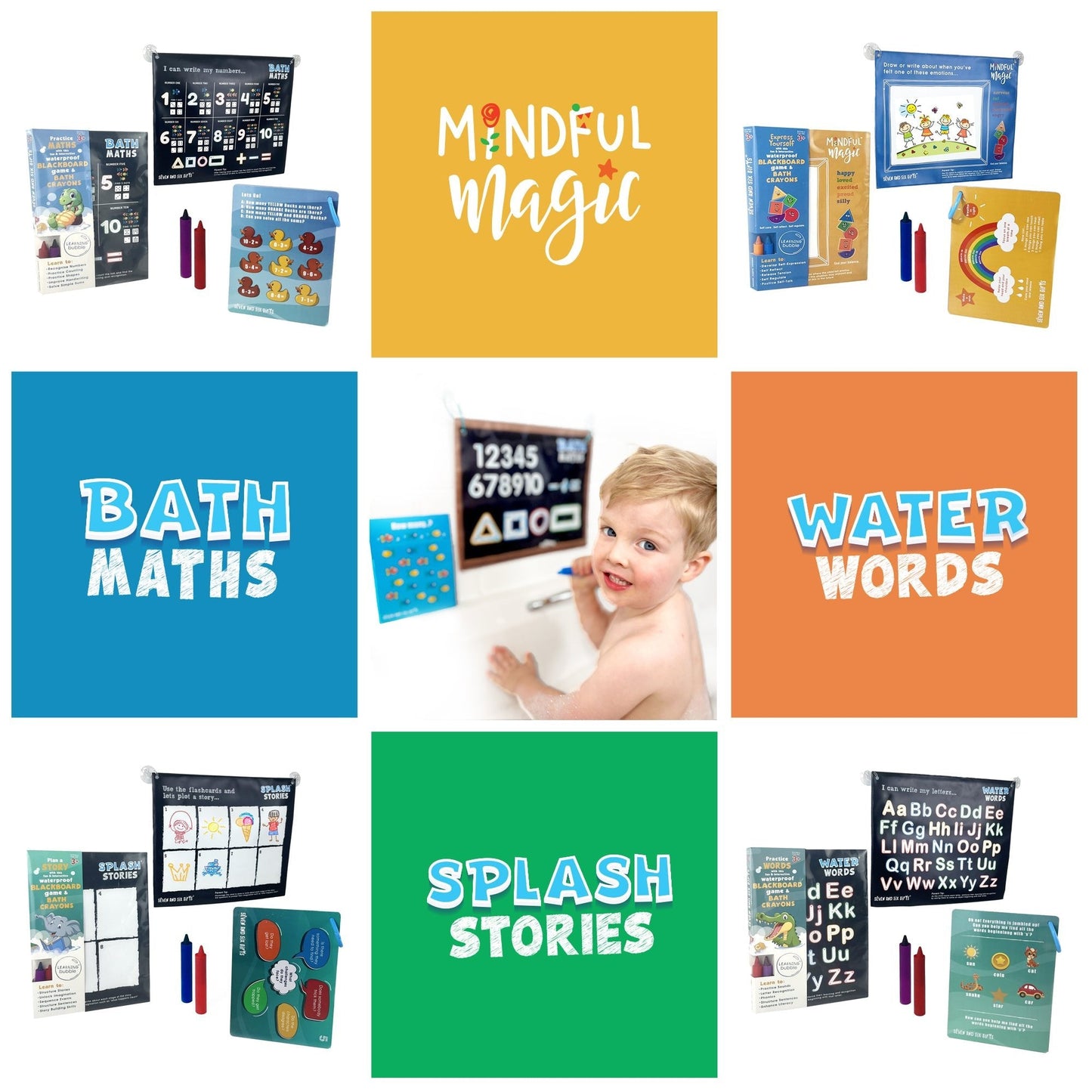 Bath Maths: Educational Bath Toys & Number Games - Bath Crayons and Learning Flashcards