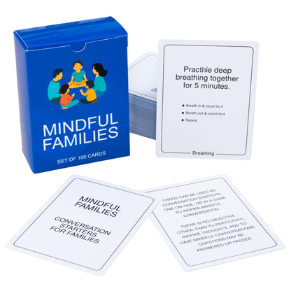 BayWel 100 Mindful Families Conversation Cards – Mindfulness Prompts for Home, Travel & Therapy
