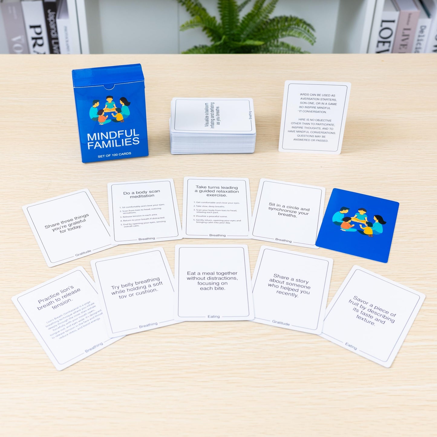 BayWel 100 Mindful Families Conversation Cards – Mindfulness Prompts for Home, Travel & Therapy