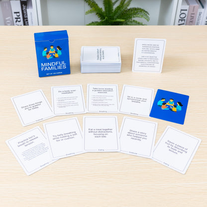 BayWel 100 Mindful Families Conversation Cards – Mindfulness Prompts for Home, Travel & Therapy