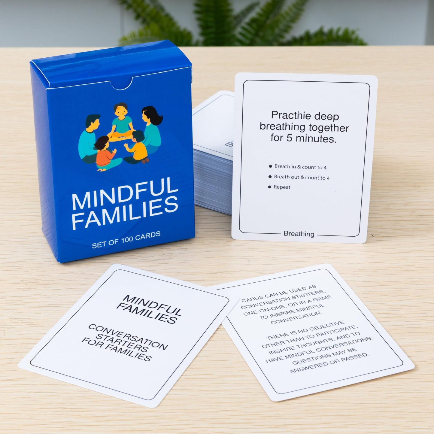 BayWel 100 Mindful Families Conversation Cards – Mindfulness Prompts for Home, Travel & Therapy