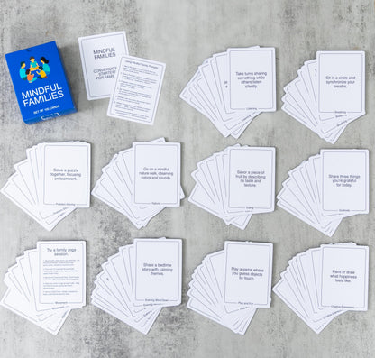BayWel 100 Mindful Families Conversation Cards – Mindfulness Prompts for Home, Travel & Therapy