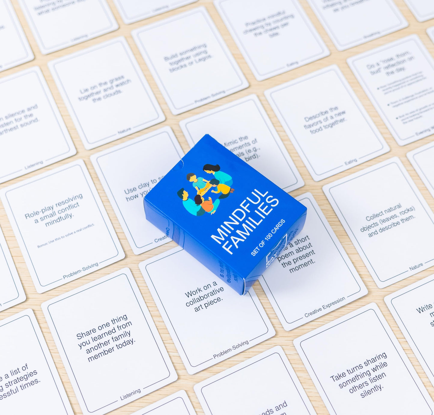 BayWel 100 Mindful Families Conversation Cards – Mindfulness Prompts for Home, Travel & Therapy