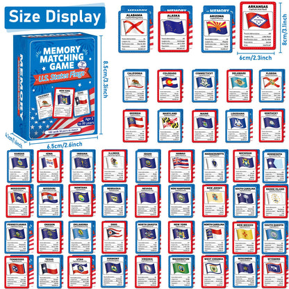 gisgfim – Flags of the United States Memory Game: 50 State Flags & Geography Learning Cards