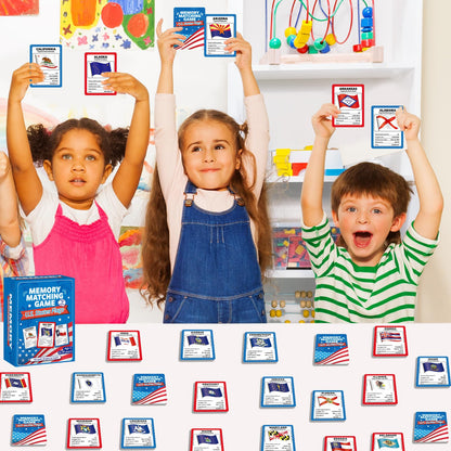 gisgfim – Flags of the United States Memory Game: 50 State Flags & Geography Learning Cards