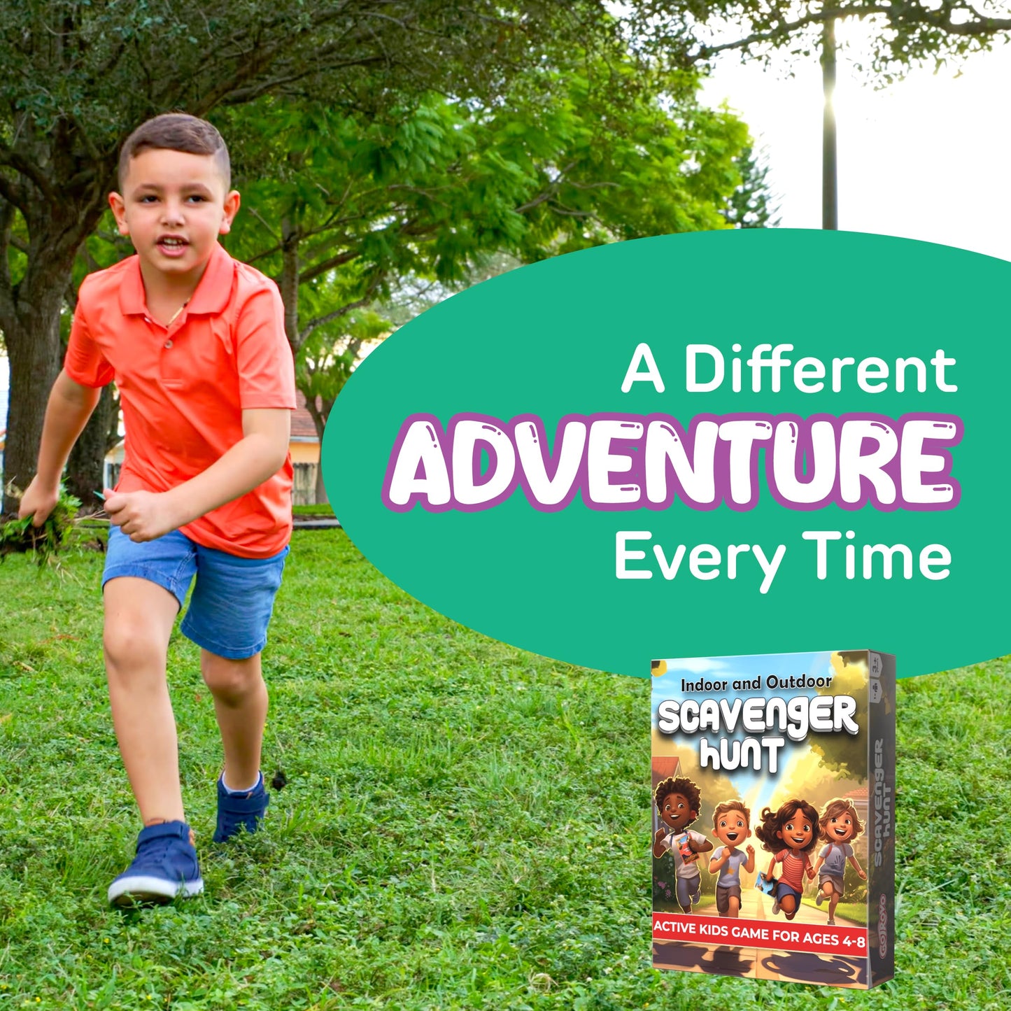 GOTROVO Active Kids Scavenger Hunt – Indoor & Outdoor Screen-Free Family Game (Ages 4-8)
