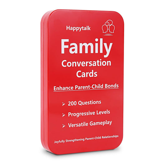 Happytalk Conversation Cards for Kids – 200 Engaging Prompts for Family Time and Travel