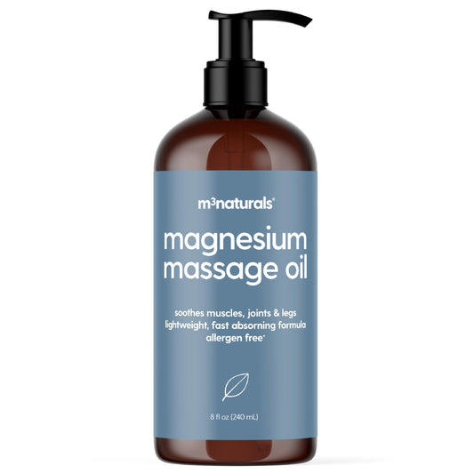 Magnesium Massage Oil for Sore Muscles, Sleep & Recovery – 8 oz by M3 Naturals