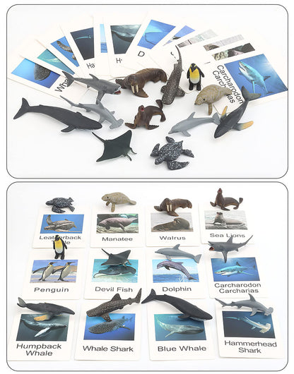 MIKNEKE 24 Small Animal Figurines – Montessori Matching Game for Preschool Learning