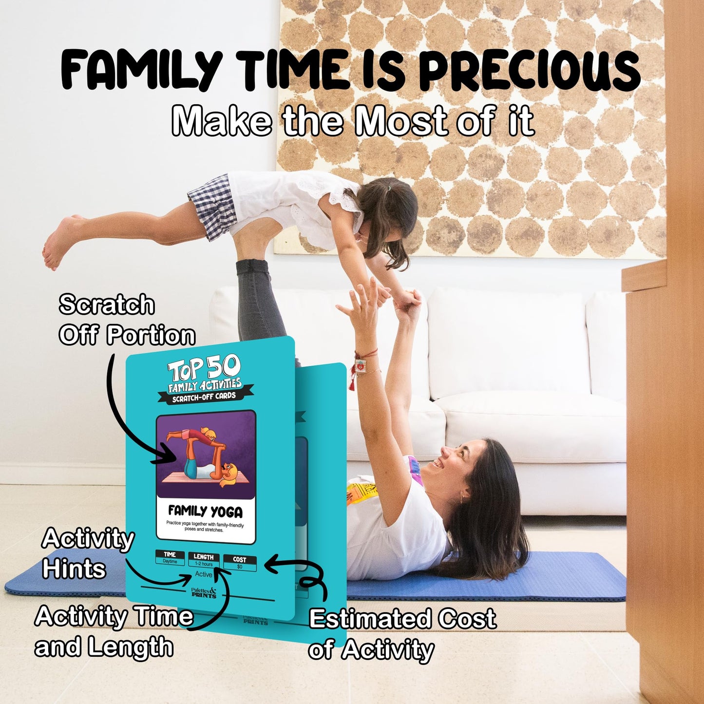 Palettes and Prints - Top 50 Family Activities: Scratch-Off Deck for Bonding & Fun