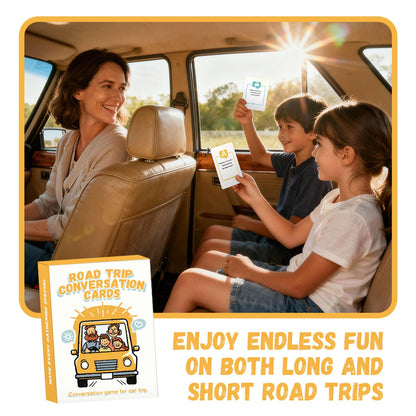 QUEKA KANBAI Road Trip Conversation Cards – Family Car Game for All Ages