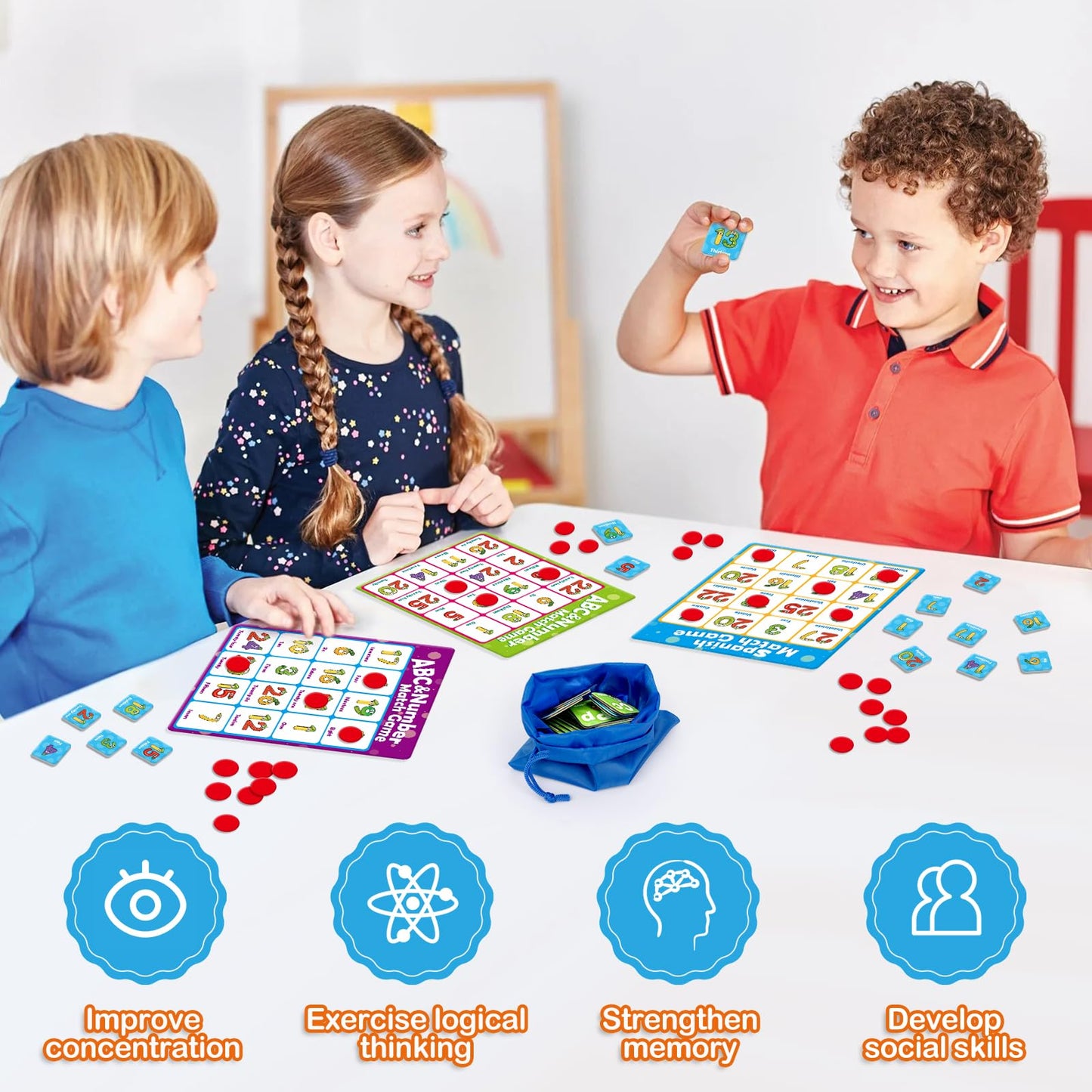 Quilinz Alphabet Bingo Game for Kids — ABC & 123 Learning
