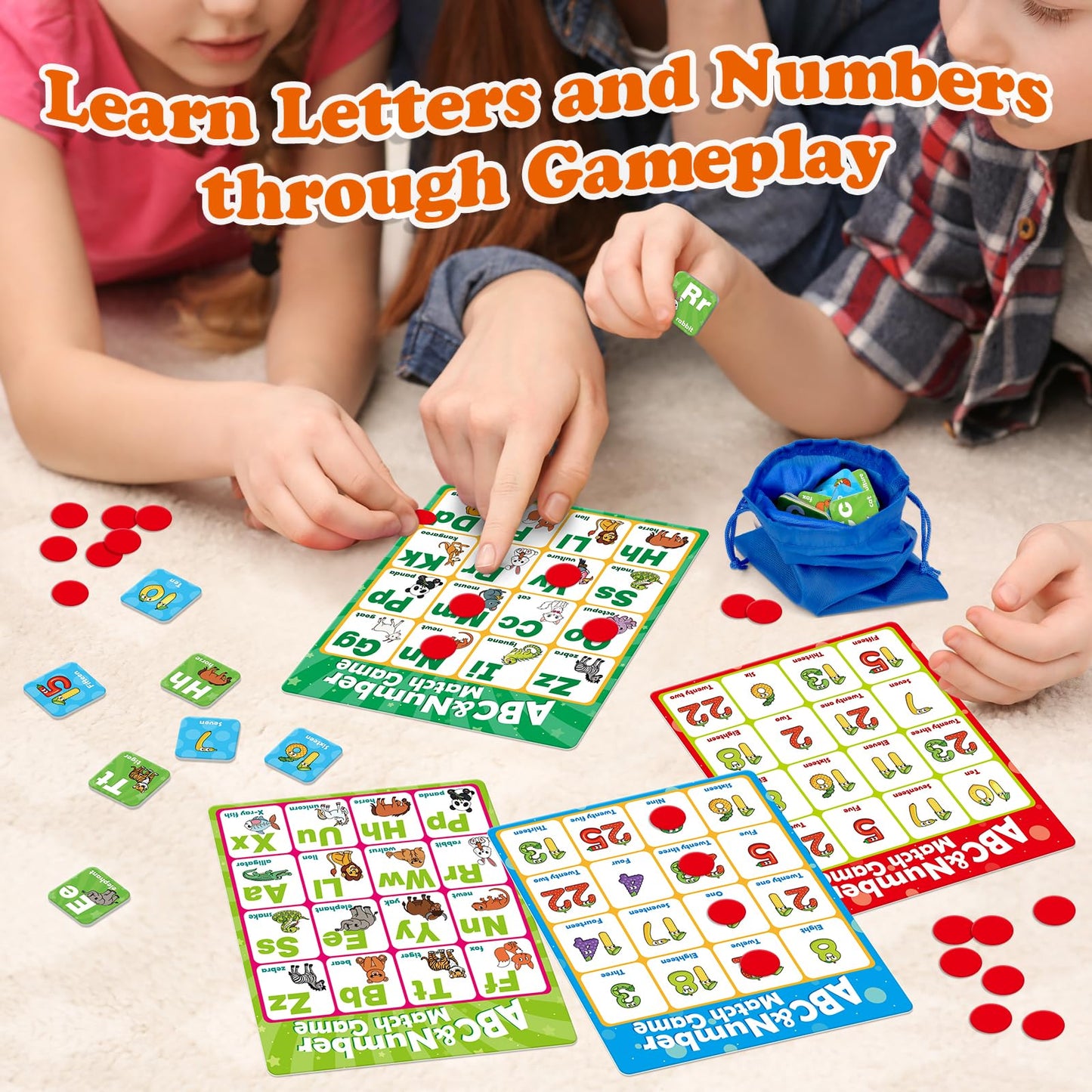 Quilinz Alphabet Bingo Game for Kids — ABC & 123 Learning