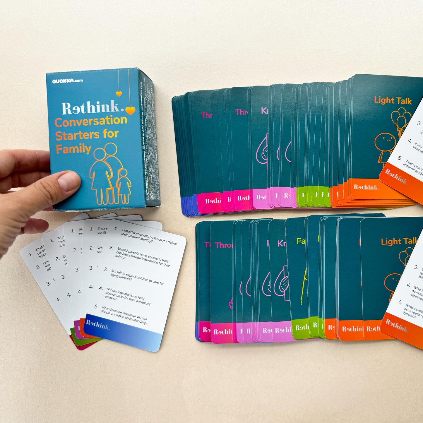 QUOKKA Conversation Cards Game - Family Edition | 500 Questions for Family Night