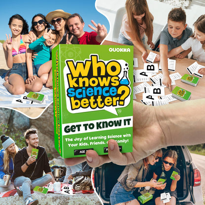 QUOKKA Who Knows Better? Science Family Card Trivia Game | Fun Learning for All Ages
