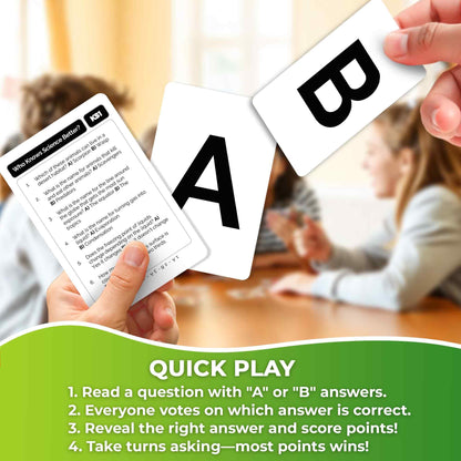 QUOKKA Who Knows Better? Science Family Card Trivia Game | Fun Learning for All Ages