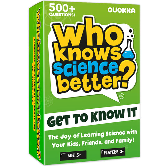 QUOKKA Who Knows Better? Science Family Card Trivia Game | Fun Learning for All Ages