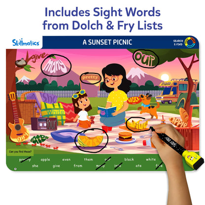 Skillmatics Search and Find Sight Words Game – Reusable Preschool Learning Activities