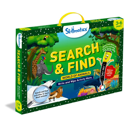 Skillmatics Search and Find Animals Educational Game – Reusable Preschool Learning for Ages 3-6