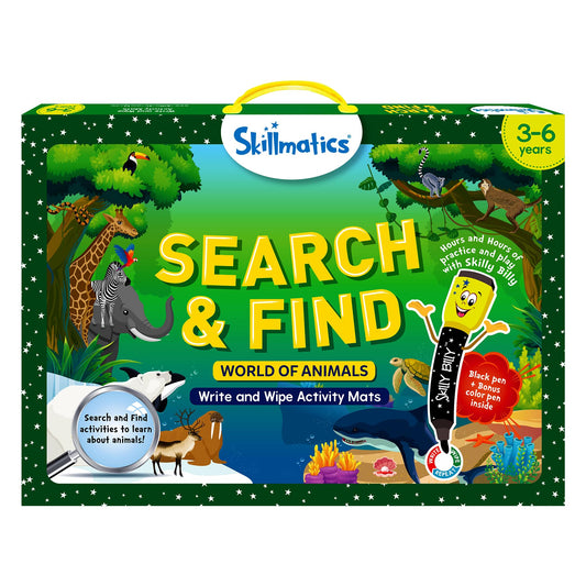 Skillmatics Search and Find Animals Educational Game – Reusable Preschool Learning for Ages 3-6