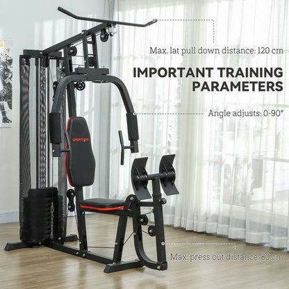 SPORTNOW Home Gym Machine Compact Multi Gym with 45kg Weight Stack
