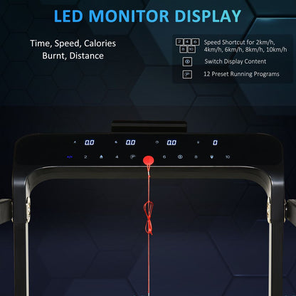 High-Performance Foldable Electric Treadmill - Boost Fitness with LED screen, Safety Lock - HOMCOM